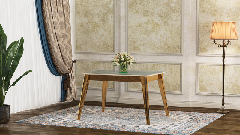 Asa Polymer Table with MDF & Tempered Glass