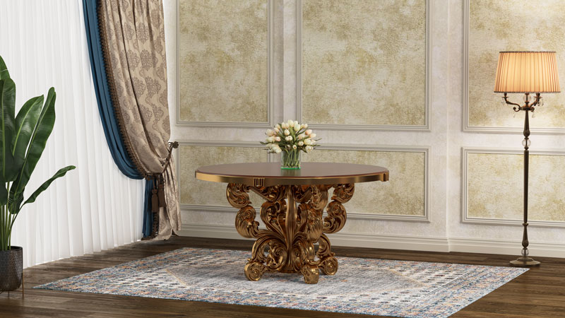 Ayan Polymer Table with Tempered Glass
