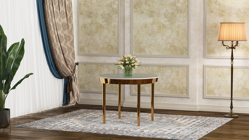 Mahoor Polymer Table with MDF & Tempered Glass