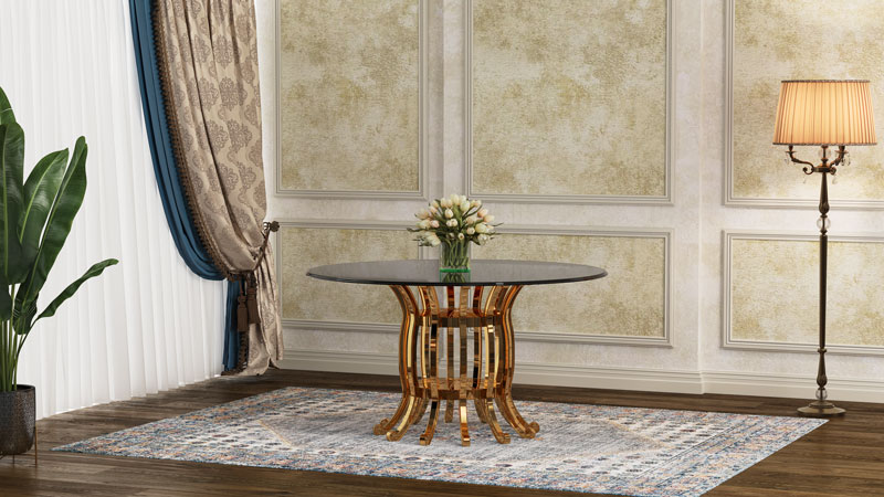 Maral Polymer Table with Tempered Glass