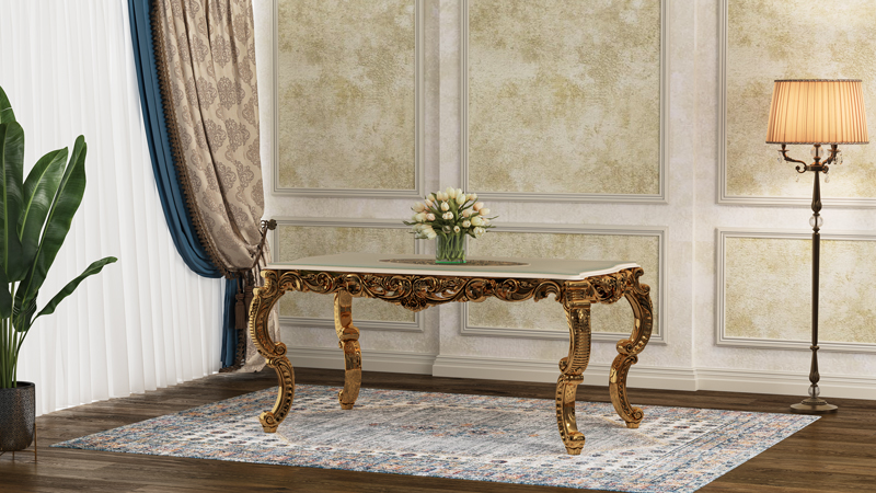 Ronak Polymer Table with MDF & Tempered Glass