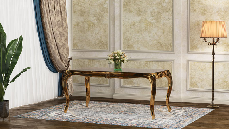 Shayan Banquet Table with Tempered Glass
